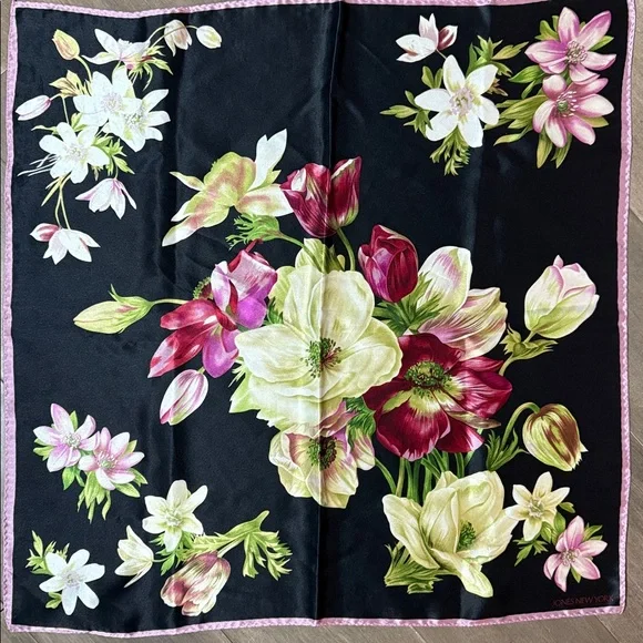 Jones New York Vintage Floral Silk Scarf - Picture 2 of 5